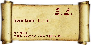 Svertner Lili névjegykártya